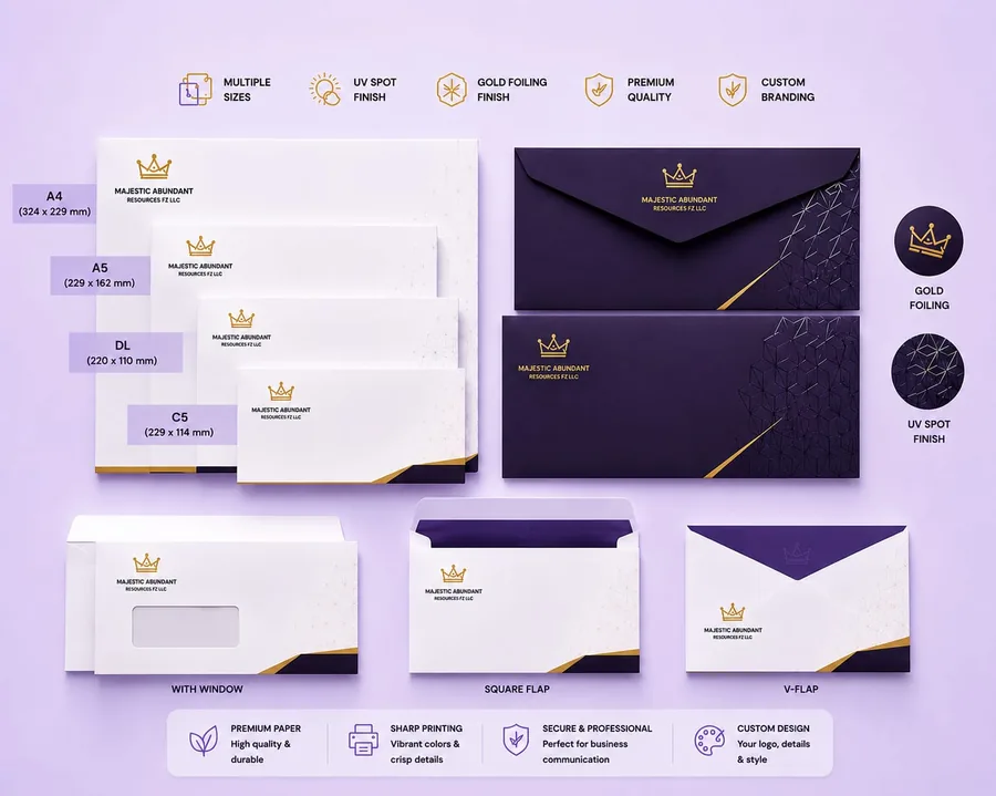 Custom Branded Envelopes Dubai UAE
