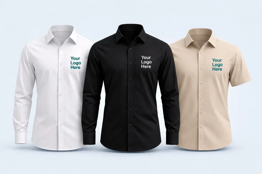 Custom formal shirts printing UAE with logo branding for companies