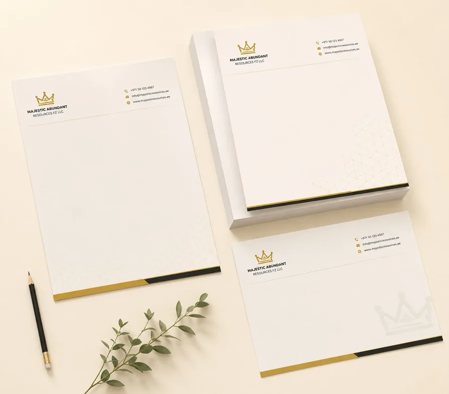Custom Letterhead Printing Dubai UAE