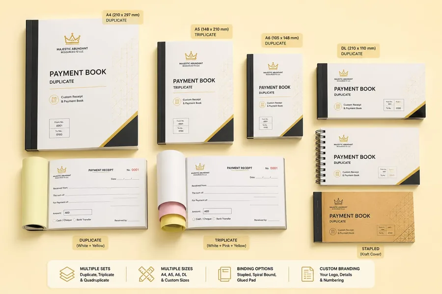 Custom Payment Books Dubai UAE