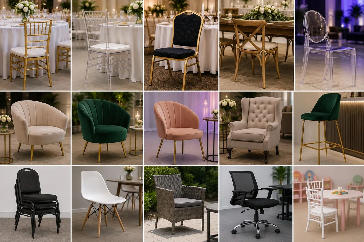 Chair rental options for events, UAE