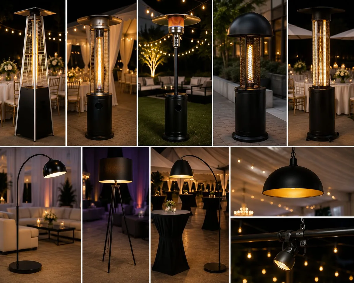 Outdoor heater and lamp rental for events, Dubai UAE